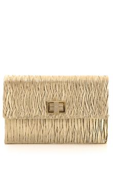 Anya Hindmarch Valorie Lame Pleated Clutch - Lyst