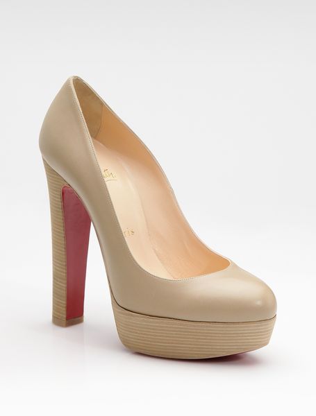 Christian Louboutin Bibi Platform Pumps in Beige - Lyst