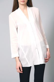 Helmut Lang Tuck Neck Shirt - Lyst