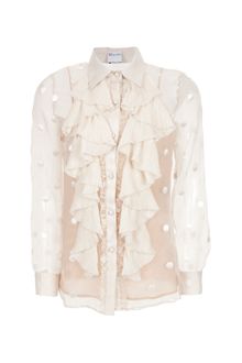 RED Valentino Frill Detail Blouse - Lyst