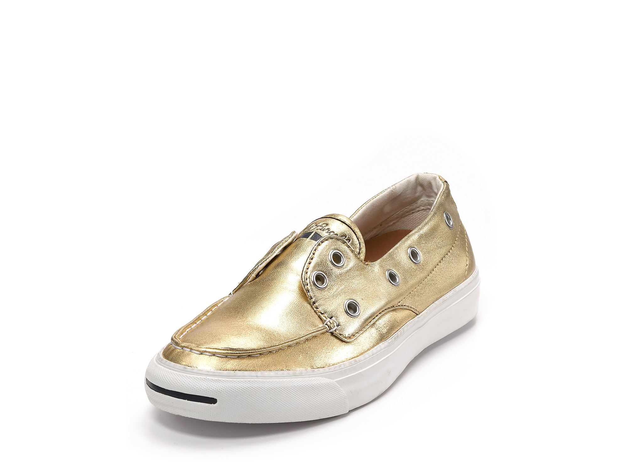 Converse Jack Purcell Boat Shoes in Gold | Lyst