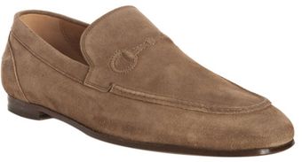  Sand Suede Quilted Horsebit Loafers 