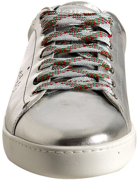 mens silver gucci sneakers