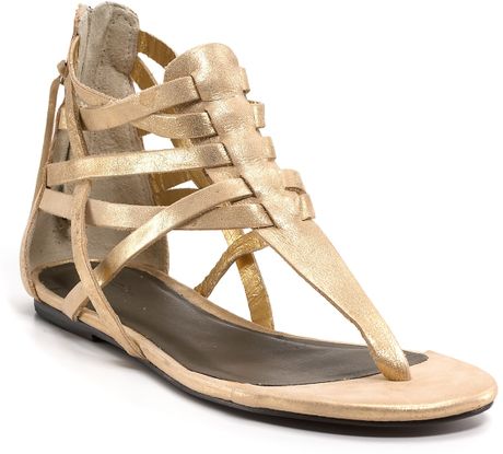 Joie Free Fallin Flat Sandals in Gold (Light Gold) | Lyst