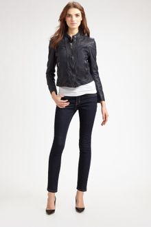 Cole Haan Washed Leather Jacket - Lyst
