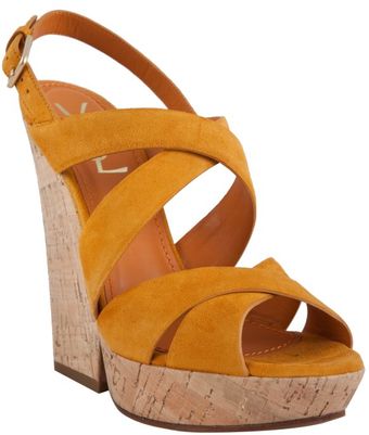 Yves Saint Laurent Crocus Leather Deauville 105 Platform Sandals - Lyst