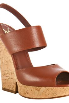 Yves Saint Laurent Taurillon Leather Deauville 105 Platform Sandals - Lyst