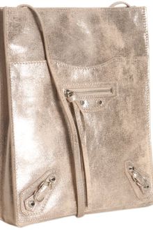 Balenciaga Praline Metallic Calfskin Milky Way Papier Crossbody Bag - Lyst