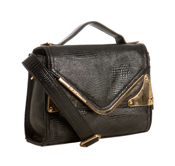 Bcbgmaxazria Black Lizard Embossed Charlie Crossbody Bag in Black Lyst
