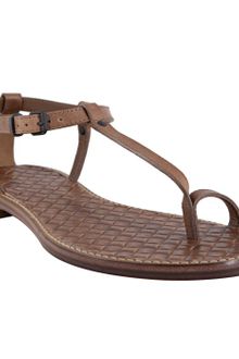 Bottega Veneta Brown Leather Thong Flat Sandals - Lyst