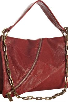 Kooba Red Leather Halle Asymmetrical Zipper Shoulder Bag - Lyst