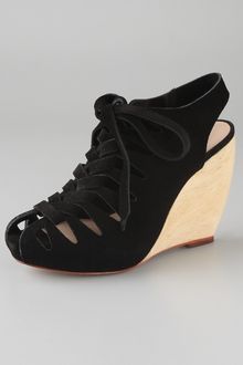 Loeffler Randall Vivian Suede Wedge Booties - Lyst