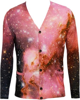 Christopher Kane Galaxy-print Silk-cashmere Knit Cardigan - Lyst