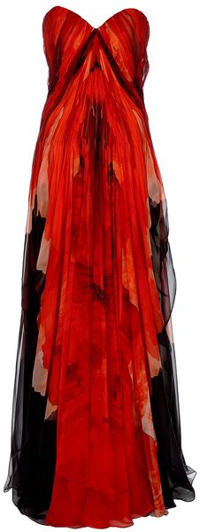 Alexander McQueen Chiffon Bustier Dress - Lyst