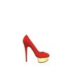 Charlotte Olympia Calf Velvet Dolly Court Shoes in Gold - Lyst