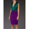 Gucci Vneck Dress in Purple (emerald) - Lyst