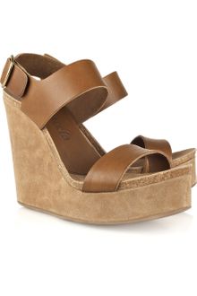 Pedro Garcia Thais Vacchetta Leather and Suede Wedge Sandals - Lyst