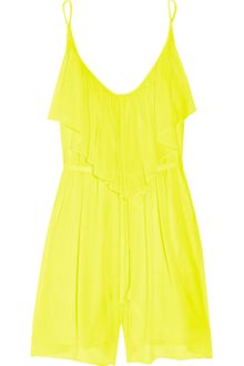Halston Heritage Ruffled Silk-chiffon Playsuit - Lyst