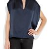 Vince Oversized Silk Top in Blue - Lyst