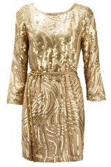 Oscar de la Renta Sequin Embellished Dress