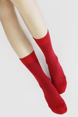 Happy Socks Red Ribbed Socks