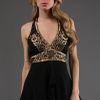 Sue Wong Embellished Halter Top 15% Off in Black - Lyst