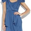 Tibi Draped Silk Dress in Blue - Lyst