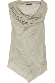 Donna Karan New York Asymmetric Washed Silk-habotai Top - Lyst