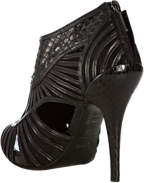 black strappy booties