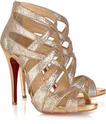 Christian Louboutin Balota 120 Glittered Multi-strap Sandals - Lyst