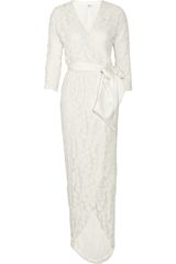 Halston Heritage Embellished Tulle Wrap Dress
