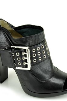 Michael by Michael Kors St. Marks - Black Studded Peeptoe Bootie - Lyst