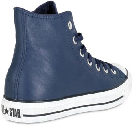 all star leather blue