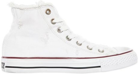 distressed white converse