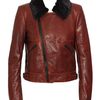 Balenciaga Leather Biker Jacket with Fur Collar in Brown - Lyst