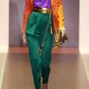 Gucci Wrapfront Stretchsilk Pants in Green (emerald) - Lyst