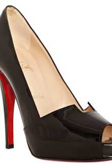 Christian Louboutin Black Patent Piquet Prive 120 Pumps - Lyst