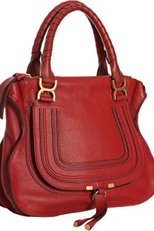 Chloé Red Calfskin Marcie Top Handle Bag - Lyst