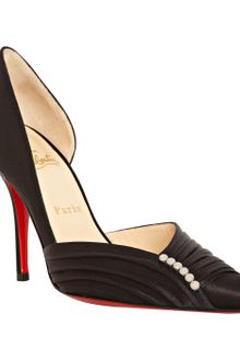 Christian Louboutin Black Satin Super 100 Dorsay Pumps - Lyst
