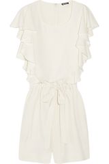DKNY Ruffle Silk Playsuit