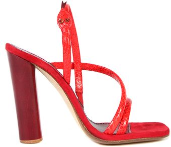 Marc Jacobs Leather and Calf Velvet Snake Sandals - Lyst