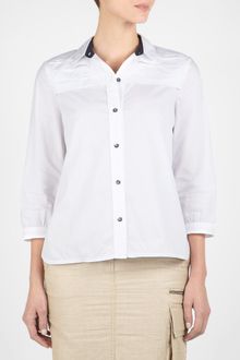 Farhi By Nicole Farhi Lady Blue Cotton Shirt - Lyst
