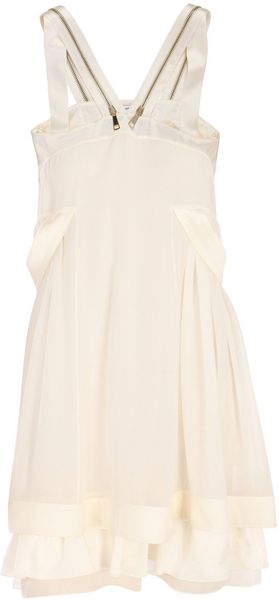 Givenchy Silk Georgette Tiered Dress in White (cream) - Lyst