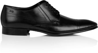 Hugo Boss Black Black Laser Cut Toe Cap Leather Shoes - Lyst