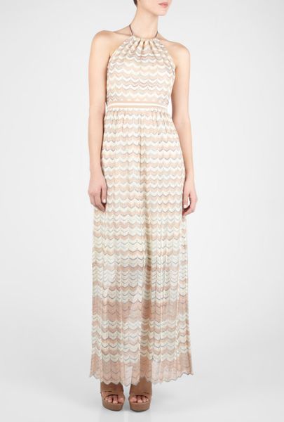 M Missoni Halter Neck Wave Maxi in Pink (blush) - Lyst