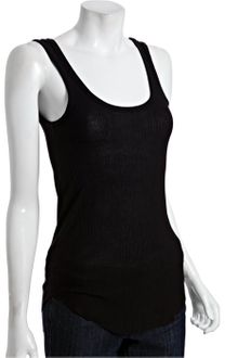 BCBGeneration Black Ribbed Scoop Neck Rounded Hem Tank - Lyst