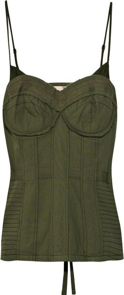 Elizabeth And James Militarystyle Cotton Corset in Green - Lyst