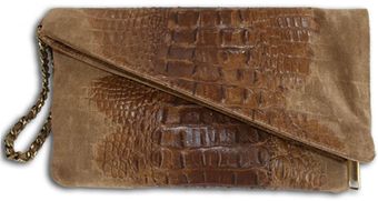 Julie K Handbags Callie Croc in Mocha - Lyst
