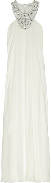 Rachel Gilbert Harmony Beaded Silk-chiffon Maxi Dress - Lyst