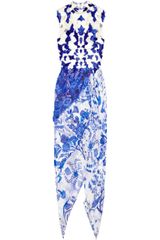 Rodarte Embroidered Tulle and Printed Silk-chiffon Dress